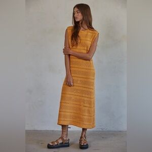 NWT By Together Orange Cotton Crochet Dress